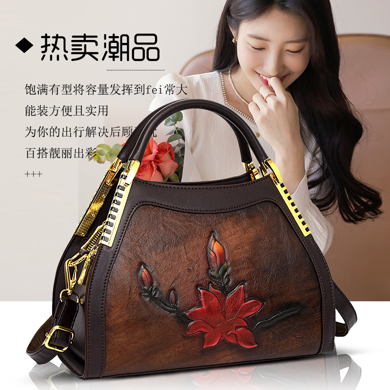 Bolsa de viaje de hombro de moda de gran capacidad para mujeres 2024 nuevo bolso de mano alta sensación de mama mochila