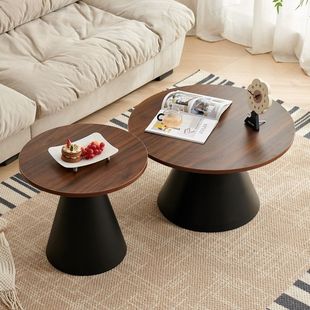 Cream Style Creative Coffee Table Nordic B&B Living Room Modern Simple Small Apartment Style Round Wabi-Sabi Style Side Table