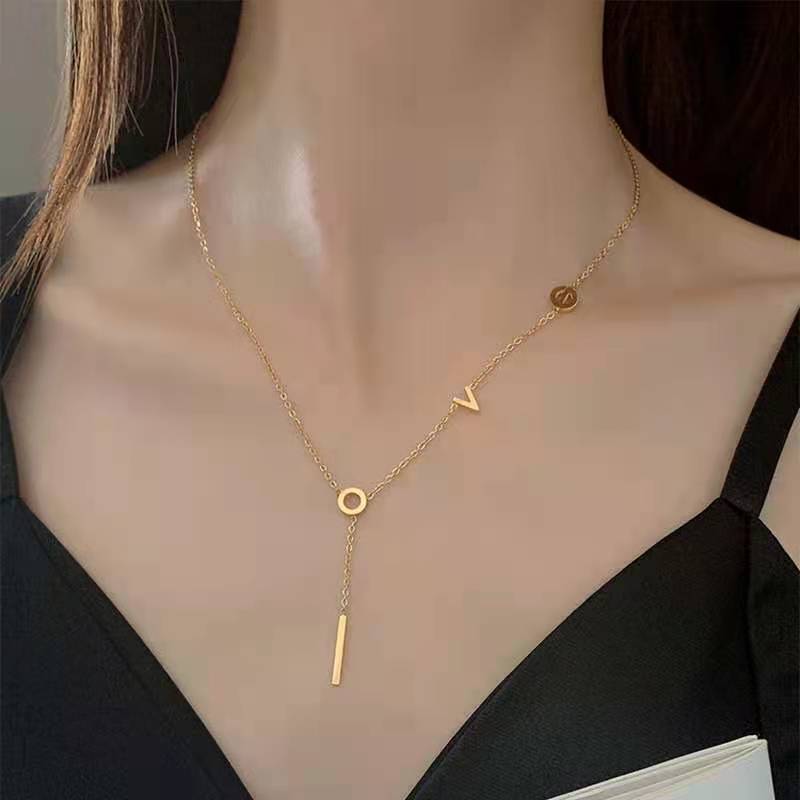 1 Piece Simple Style Geometric Titanium Steel Plating Necklace display picture 3