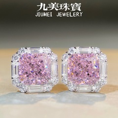 S925純銀パウダードリルピアスかわいい桜花粉ins風耳飾りレディーン氷花カットピアス女性卸売り