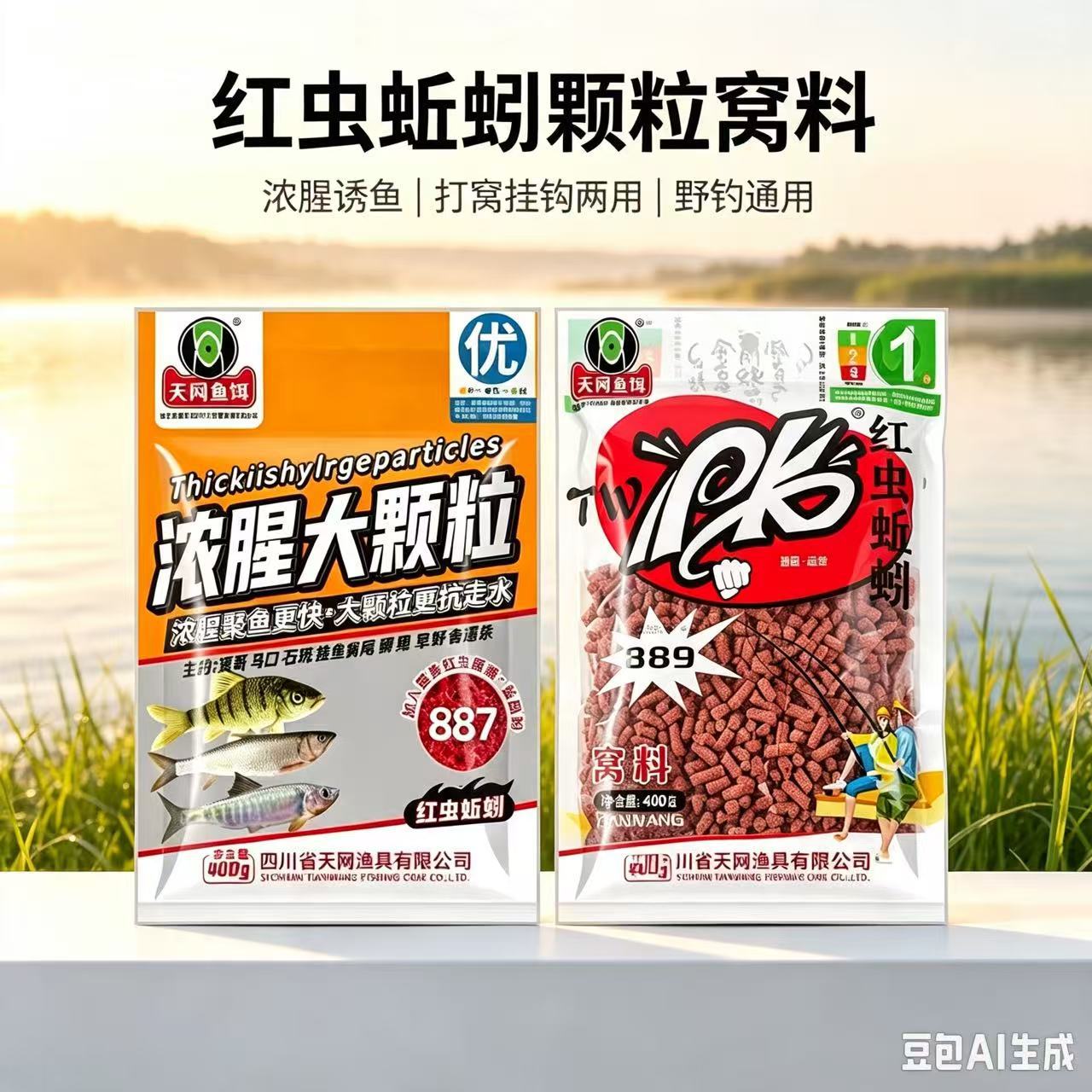 天鱼网饵PK红虫蚯蚓400g 颗粒鲮鱼酵香麝香饵料批发