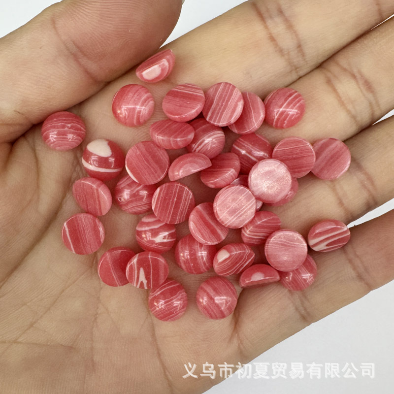 速売通爆金8mm天然石半円形戒面石パッチdiyビーズ部品卸売り