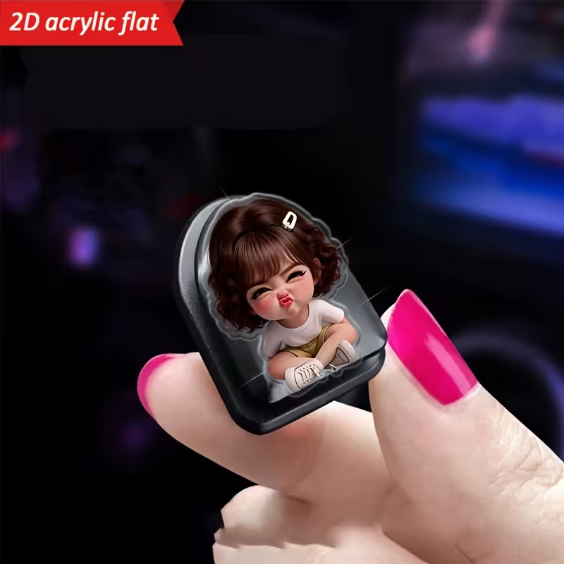 Cross-Border Acrylic 2D Flat Cute Coquettish Little Girl Pattern Multifunctional Adhesive Car Sticker Cross-Border Acrylic 2D Flat Cute Coquettish Little Girl Pattern Multifunctional Adhesive Car Sticker