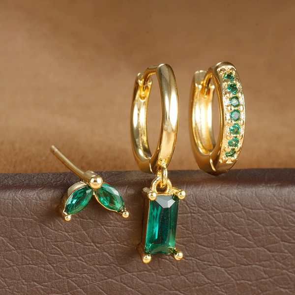 E1628 gold-green 3pcs