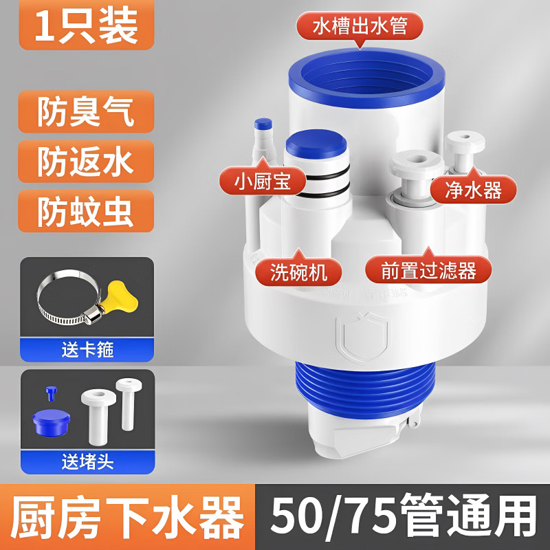 【白蓝-卡箍+堵头-1套】