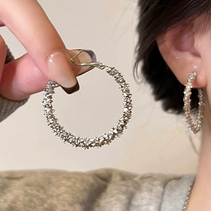 Серебряная игла, дизайн серьги, стиль легкой роскоши, стиль высокого качества, оптом