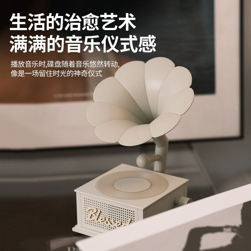 新しいレトロ Bluetooth スピーカー小型マイクオーディオ高品質ミニラッキー蓄音機ワイヤレスサブウーファー|undefined
