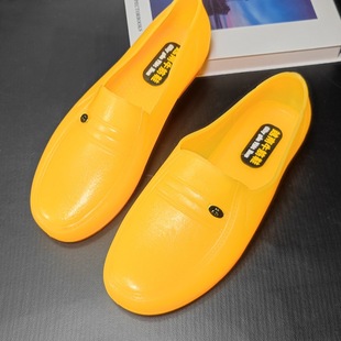 Spring and Autumn 138 Wear Yellow Beef Tendon Men's Autumn Shoes Low Rain Shoes Non-slip Chef Rubber Shoes Labor Protection Rain Boots Wholesale