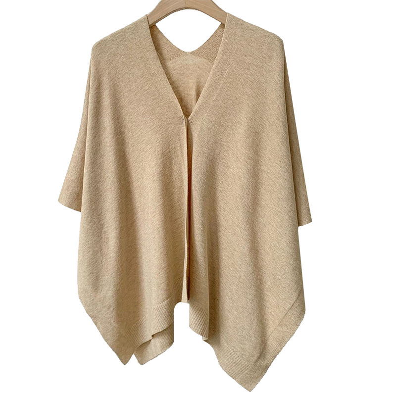 Mantón de protección solar capa larga de todo fósforo cárdigan de punto de moda mujer aversión a la piel blusa de estilo occidental de verano fino turismo color sólido
