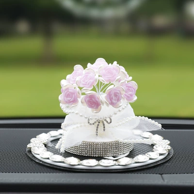 Rose Fragrance, Car Perfume Aromatherapy - rose-purple-bow-starry-sky-mat-free-perfume