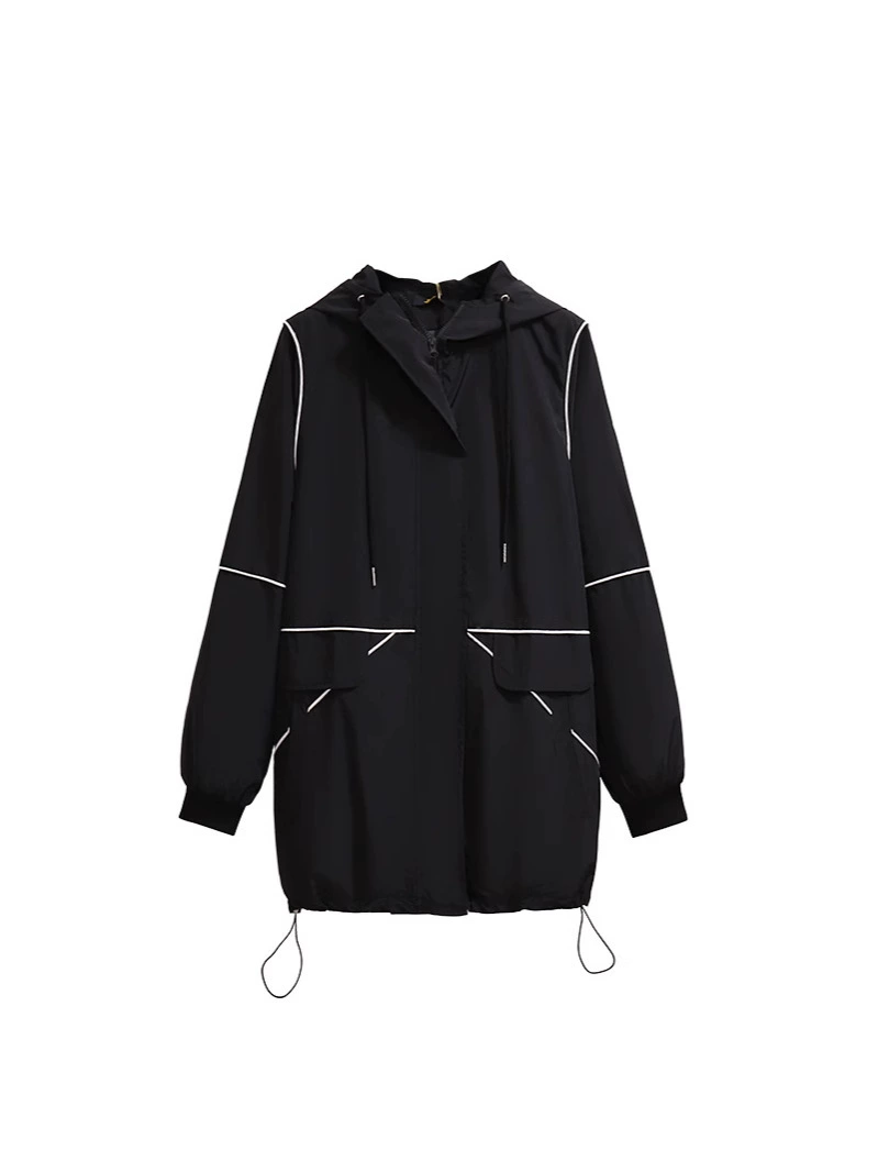 Trench coat, demi-season windproof keep warm jacket, plus size