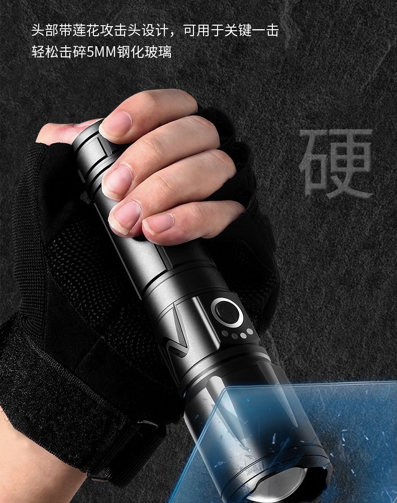 Tactical Multi-Functional Ultra-Bright Flashlight with Laser, Long-Lasting Battery Life, Portable, Long-Range, Rechargeable