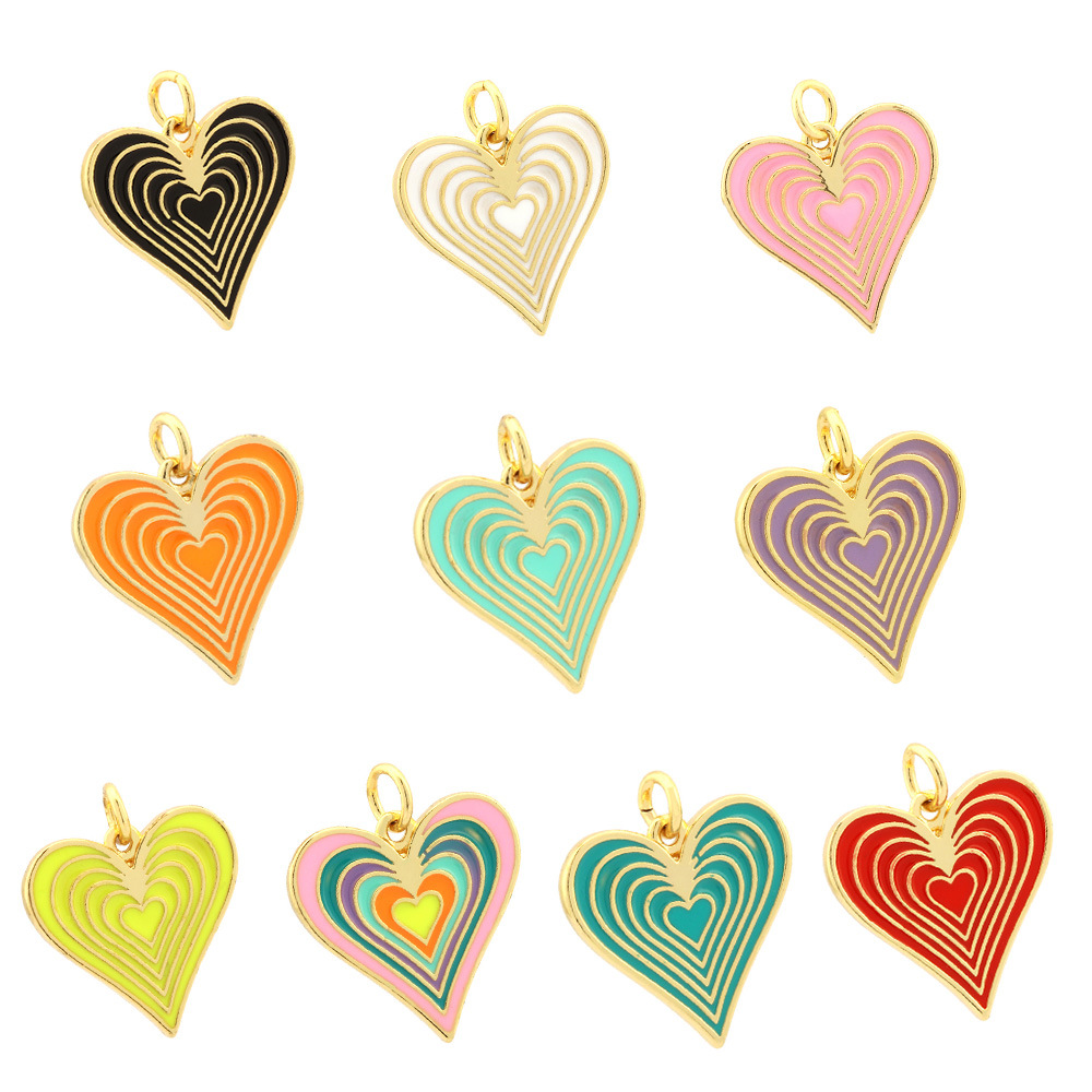 1 Piece Retro Heart Shape Copper Enamel Jewelry Accessories display picture 5