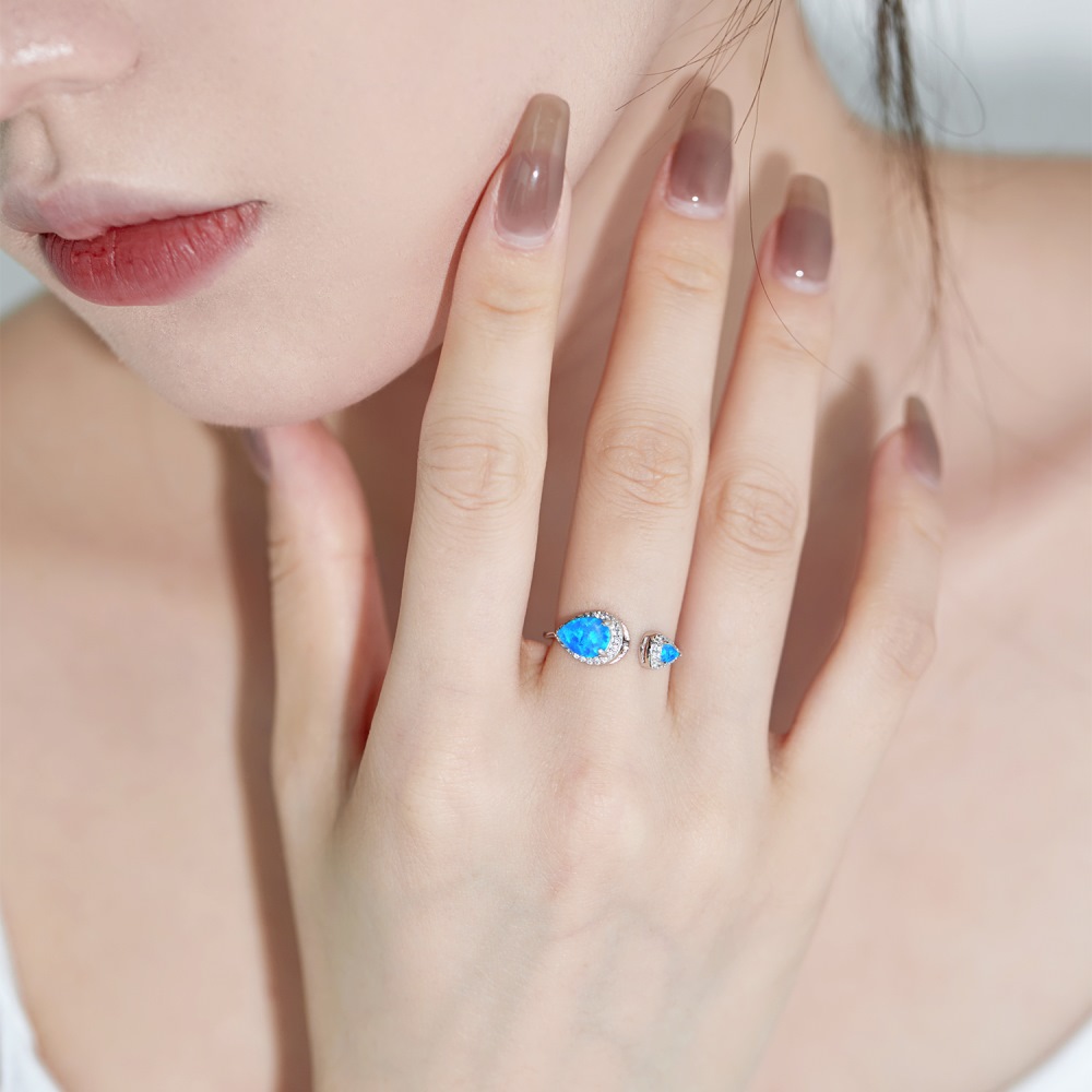 Simple Style Heart Shape Sterling Silver Inlay Zircon Rings 1 Piece