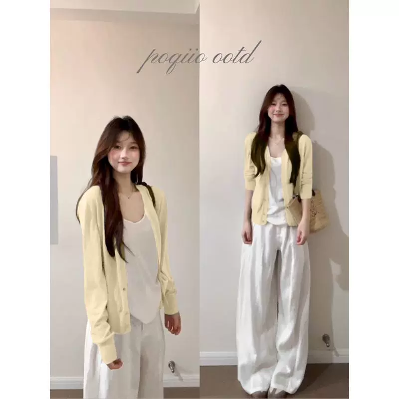 Shiffon cardigan, summer thin jacket, lifting effect