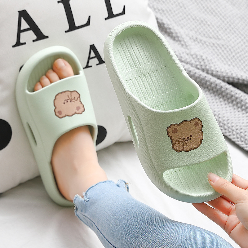 Summer slippers female home interior soft wearing couple bathing stench home couple men and women smoothing cold slippers