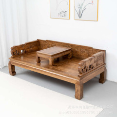 古い楡の木の羅漢のベッドの実木の簡単なソファーベッドの新しい中国式の禅の意の彫刻の花は羅漢の畳の古風の貴重な妃の畳に寝ます。