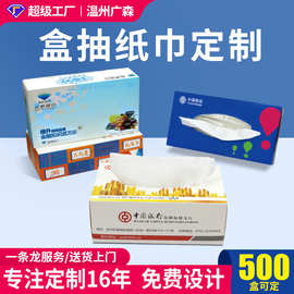 企业宣传盒装抽纸印制品牌标识支持打样500盒起办公接待加急定制