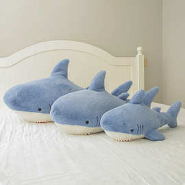 眠眠鲨鱼独角鲸抱枕柔软可爱海洋风公仔床上睡觉大号毛绒玩具娃娃