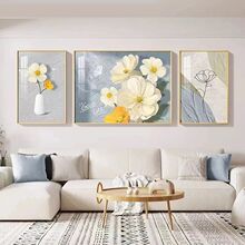 轻奢高档现代装饰福禄几何三联壁画沙发背景墙抽象挂画北欧简约