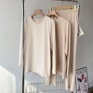 Autumn and winter new thickened Xinjiang colored cotton long sleeve pajamas suit men's and women's home clothing couples pajamas pajamas 23322
