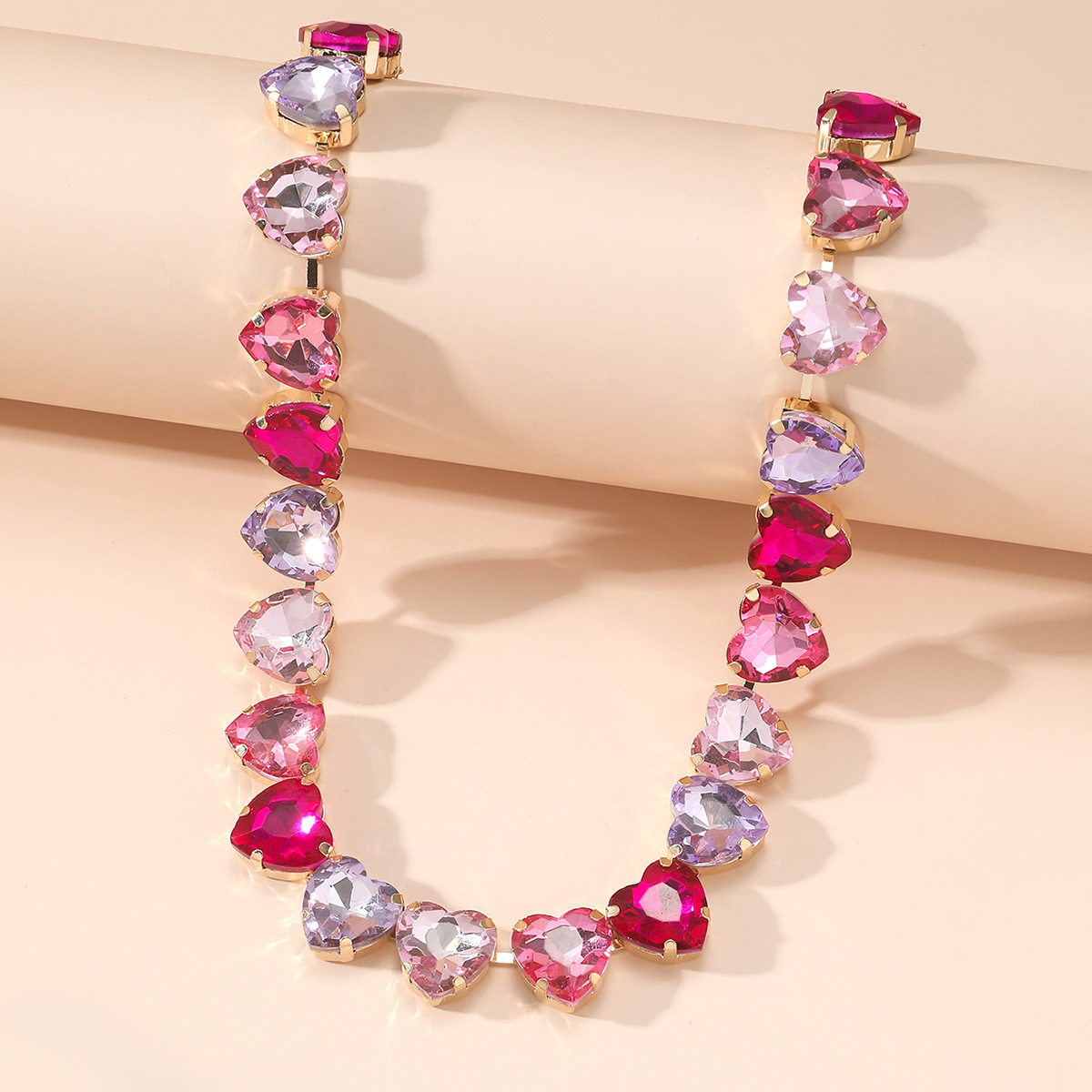 Sweet Geometric Artificial Crystal Ferroalloy Cable Chain Choker Wholesale display picture 19