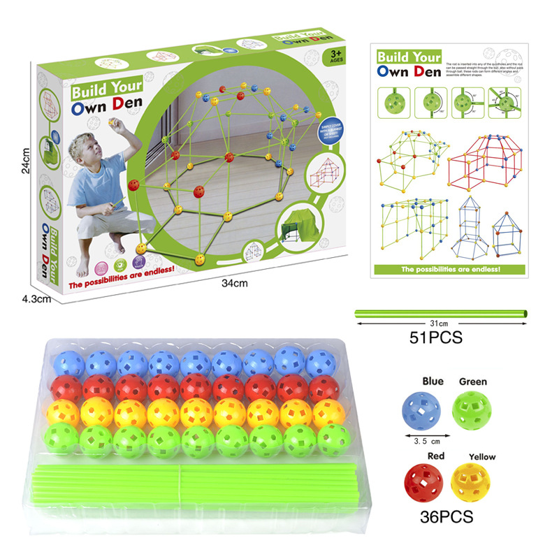 Los niños de DIY cambiables granos bloques de construcción de juguete construir su propio den 87PC Castillo montaje de construcción