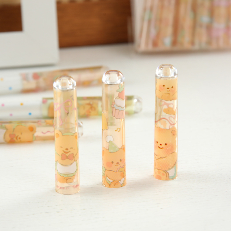 abeja oso tapa de lápiz cubierta de alto valor facial lindo cubierta de lápiz transparente cubierta de punta de lápiz de papelería para estudiantes de primaria