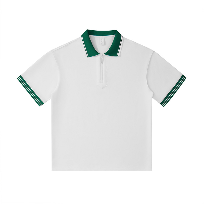 Semia cremallera color poliéster algodón empresa ropa de trabajo ropa deportiva con solapa camiseta de polo de manga corta personalizada