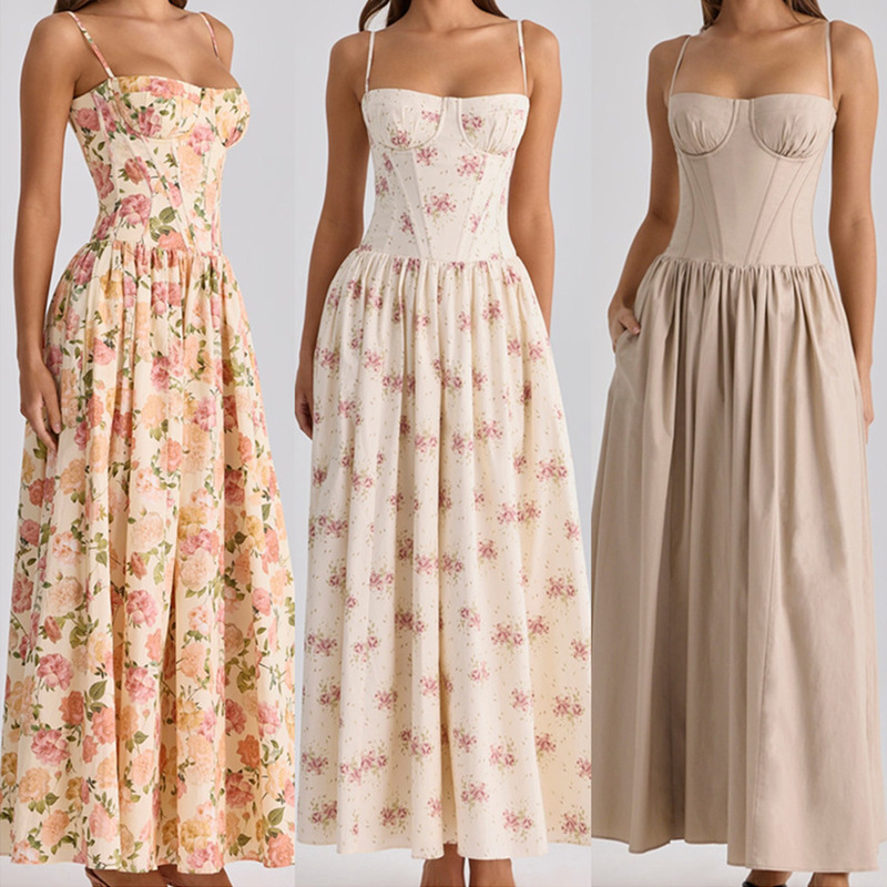 French-Style Romantic Pastoral Vibe Cotton Printed Long Sun Dress 2026 Summer New Travel Vacation Dress French-Style Romantic Pastoral Vibe Cotton Printed Long Sun Dress 2026 Summer New Travel Vacation Dress