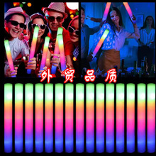 七彩海绵荧光棒批发定制  LED泡沫发光棒 演出助威道具跨境货源