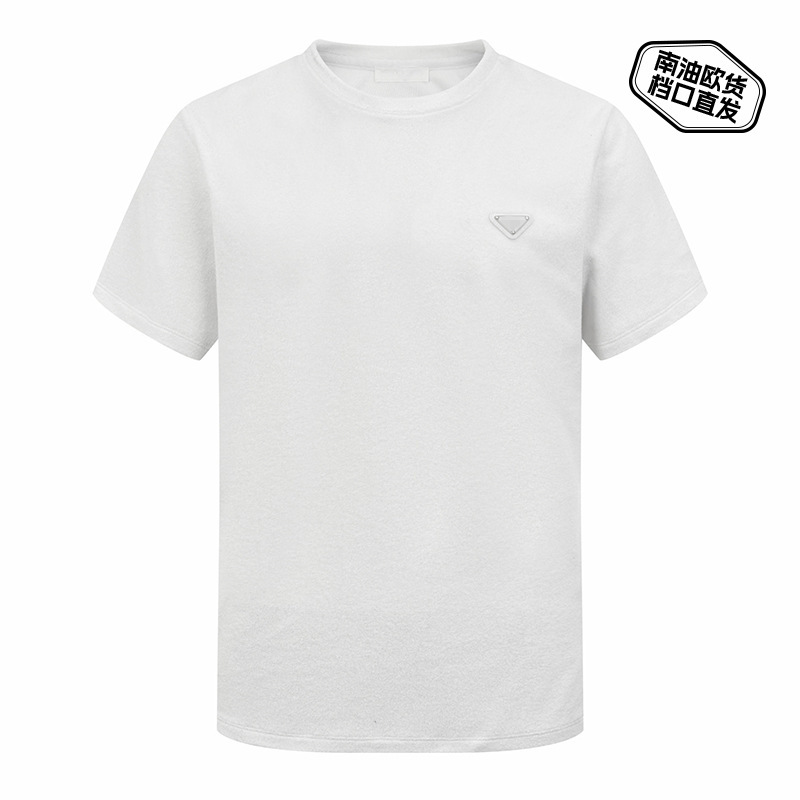 26 Spring Nanyou Prd Triangle Logo Terry Cloth Short-Sleeve Unisex Loose Fit Drop Shoulder Terry Fleece Metal Logo Casual T-Shirt 26 Spring Nanyou Prd Triangle Logo Terry Cloth Short-Sleeve Unisex Loose Fit Drop Shoulder Terry Fleece Metal Logo Casual T-Shirt