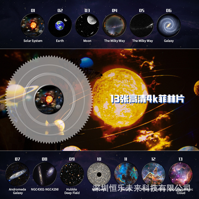 地球儀銀河星空灯は13セットのハイビジョン菲林片寝室投影灯をプレゼントします。|undefined