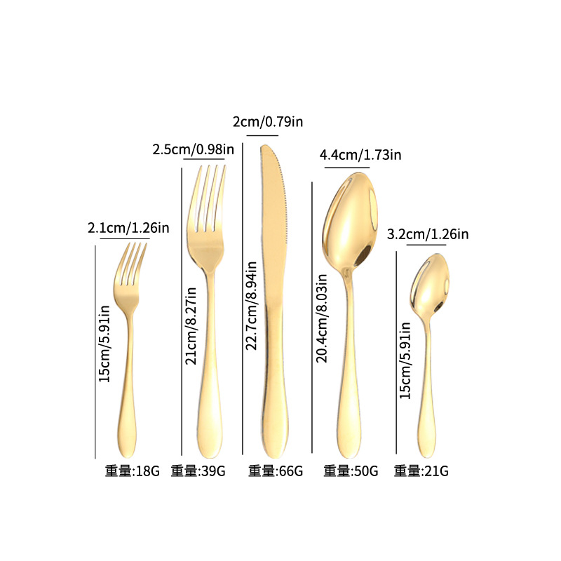 1012 vajilla de acero inoxidable cuatro piezas principales suministros de Hotel Occidental postre café Mezcla cuchara occidental vajilla cuchillo, tenedor y cuchara