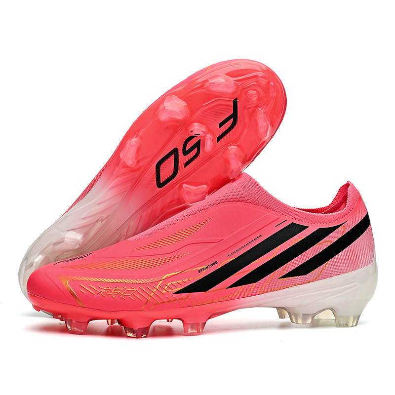 Zapatillas de Fútbol Sin Cordones F50 Suela de TPU y Tejido Amortiguación para Césped Natural y Artificial