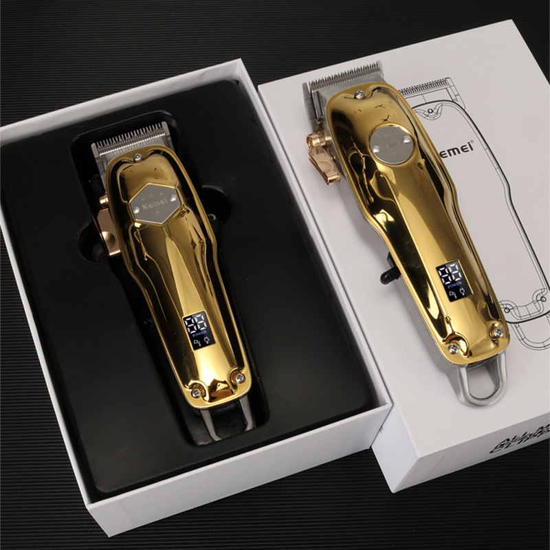 Komei transfronterizo cuerpo de metal completo cortapelos eléctrico vintage cabeza de aceite cabeza de corte de acero inoxidable adulto réplica cortadora eléctrica