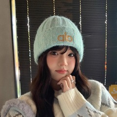 新款韩版时尚百搭潮流女秋冬减龄显脸小字母针织帽简约气质毛线帽