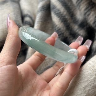 Myanmar Laokeng Jade Bracelet Summer Fresh Oil Green Light Green Ice Waxy Jade Treatment Bracelet Gift Wholesale