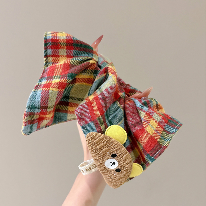 alto valor de color toallas cuadradas de color anillo de cabello de caballo de caballo baja cuerda de cabeza de intestino grueso lindo oso fresco adornamiento de cabello literario