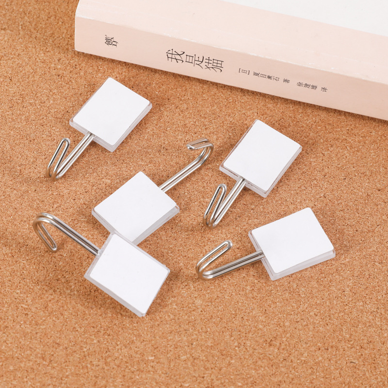 Gancho acrílico de plástico transparente, lámina acrílica adhesiva de doble cara de estilo minimal, gancho adhesivo fuerte y sin perforaciones