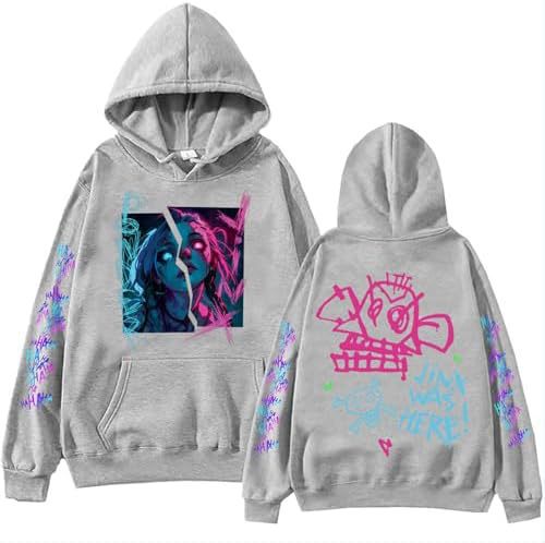 ElegancwCLOW Anime Arcane-Jinx Hoodie Harajuku Hip Hop Pullo