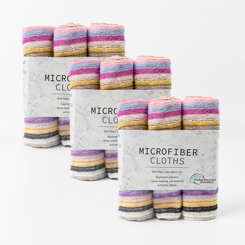 Amazon cross-border cotton color striped small square thick absorbent tea towel wholesale kitchen bathroom hand towel