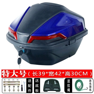 Motorcycle trunk, Trunk for Electric Motorcycles, Battery - large-size-f50-blue-plus-size-thickened-side-buckle-version-side-buckle-red-and-black-randomly-distributed