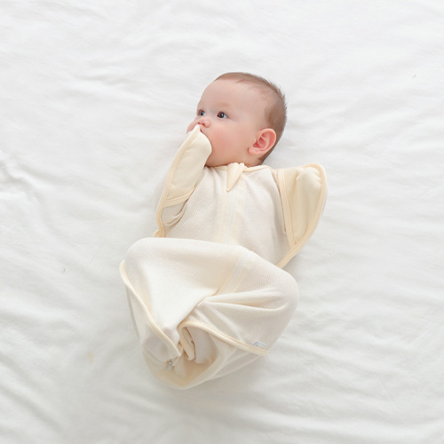 Baby sleeping bag spring and autumn baby pajamas thin version newborn anti-kick cover miracle all-season swaddle breathable