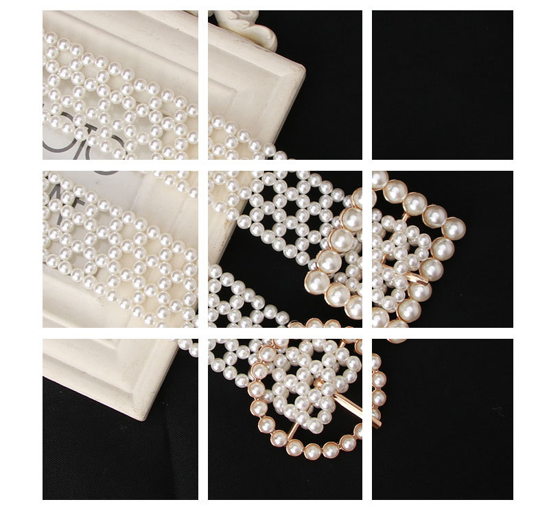 Wholesale Fashion Elastic Pearl Beaded Belt Nihaojewelry display picture 5