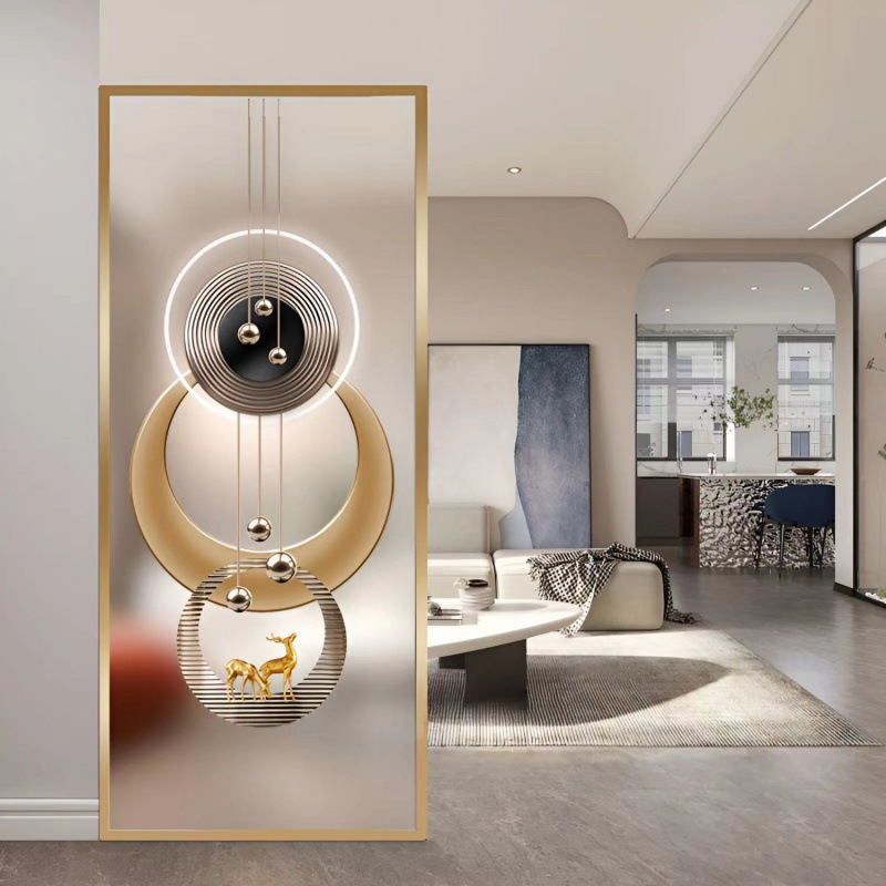 Vidrio temperado de lujo ligero pantalla moderna y simple inodoro de baño de entrada de pared divisoria de baño de media pared cubierta