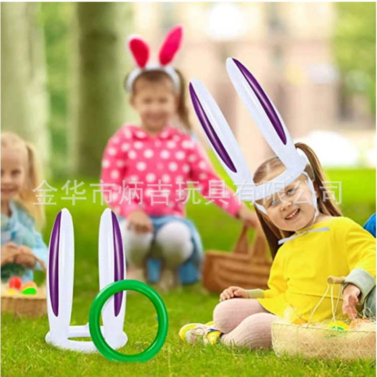 inflatable rabbit, кольца, игрушка, шляпа, ()