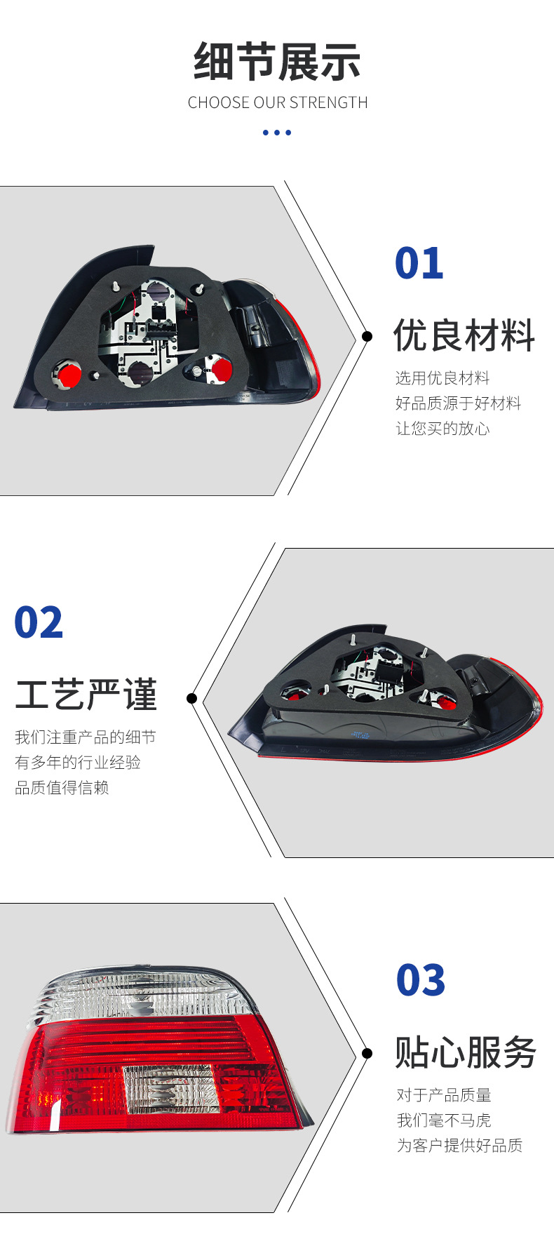 Suitable for Bmw 5 Series E39 Rear Tail Light Brake Light Rear Lamp 63216900527 63216900528