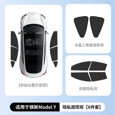 Car curtains – side window sun protection cover - renewed-y6-piece-set-for-front-and-rear-side-windows-original-vehicle-dimensions