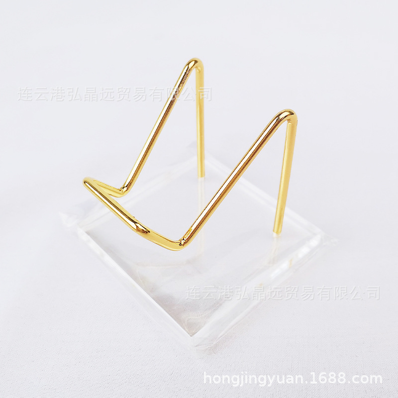 Acrílico transparente mineral etiqueta rack cristal crudo piedra mineral espécimen estante caballete soporte base creativa